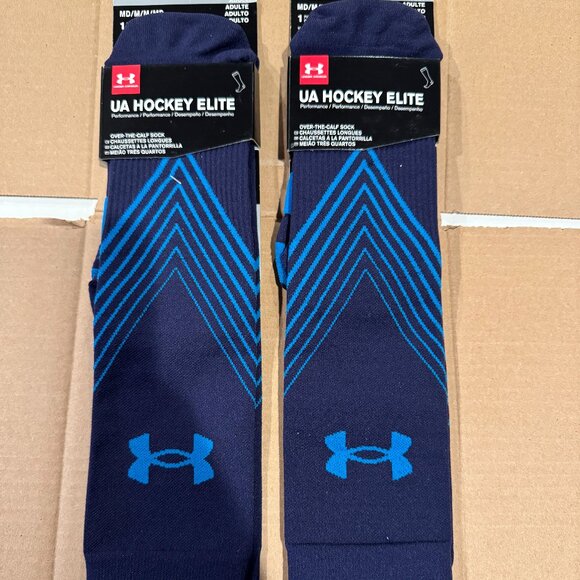 TWO (2) of Under Armour UA Hockey Elite Crew Socks Men's 12-16 1329331 NEW w TAG - Picture 1 of 6